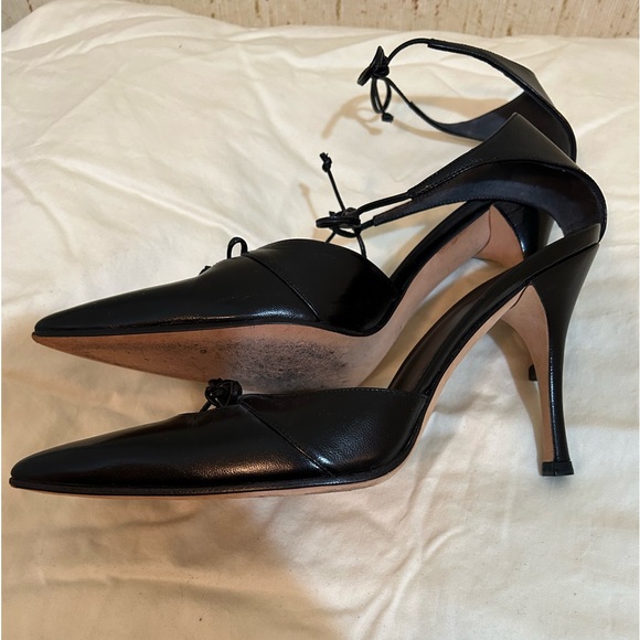 Gucci leather bow ankle stiletto pumps - Picture 5 of 9